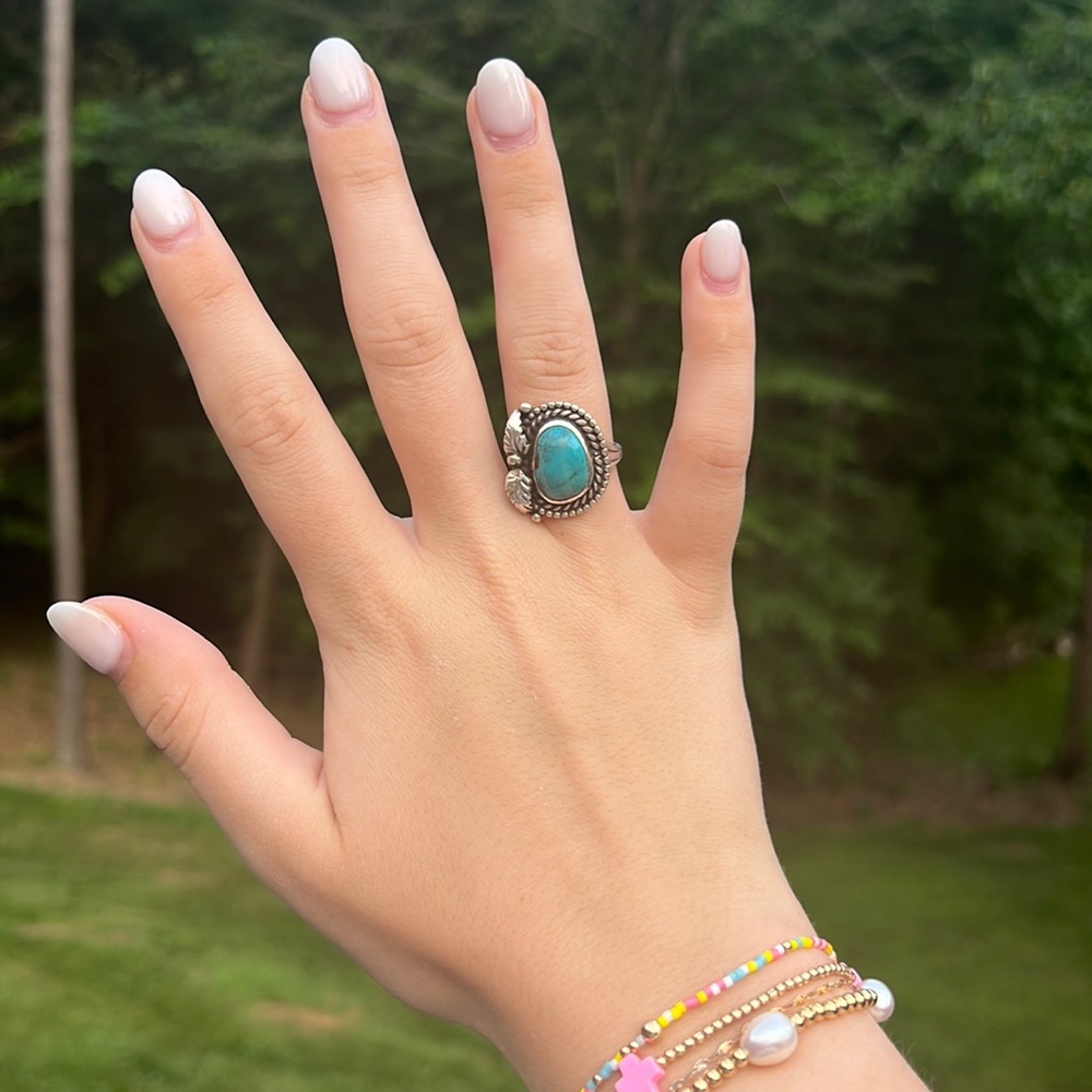 Pure Blue Turquoise Ring from Colorado